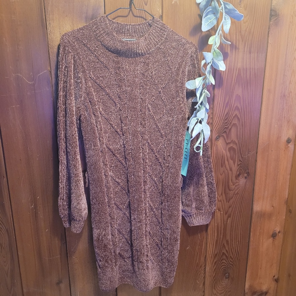 Allison Brittany Women's size small brown cozy midi length dress